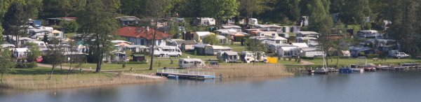 Der Campingplatz von Krakow am See liegt direkt am  Wasser