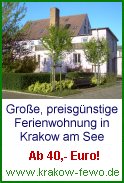 Preisgünstige Ferienwohnung (Fewo) in Krakow am See